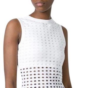 T by Alexander Wang Perforated White Tank, Size Small